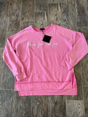 Merigold Kiss “Here for the Pie”Pink Relaxed/oversized Sweatshirt